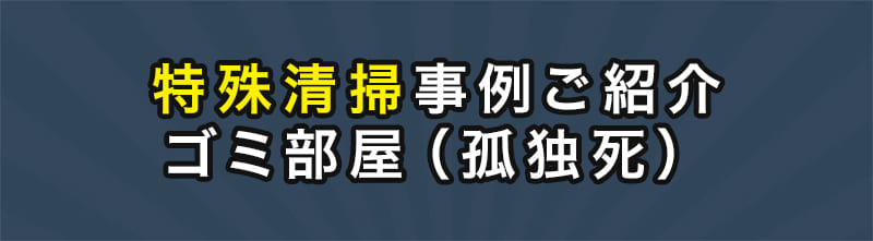 特殊清掃の事例ご紹介。ゴミ部屋（孤独死）