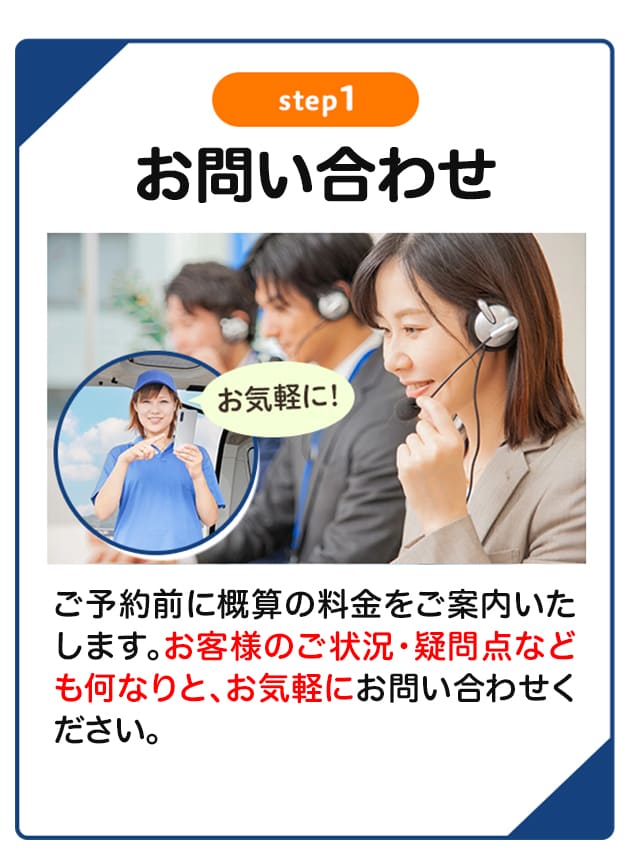 STEP１：お問い合わせ